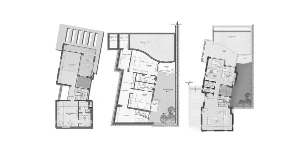 Villa, apartment floor plan, 5 bedrooms in La Plage No. 11007 (2D)
